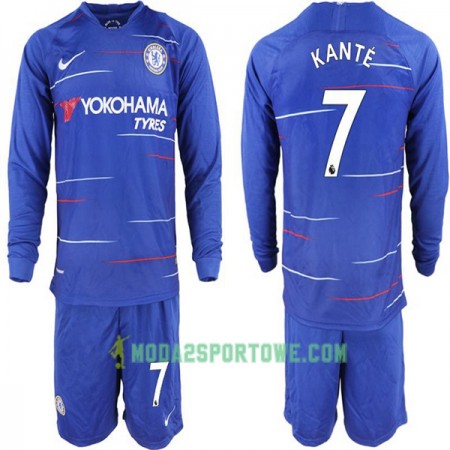 Koszulka Chelsea Kante 7 Dziecięcy Domowe Stroje Piłkarskie 2018-2019 Długi Rękaw